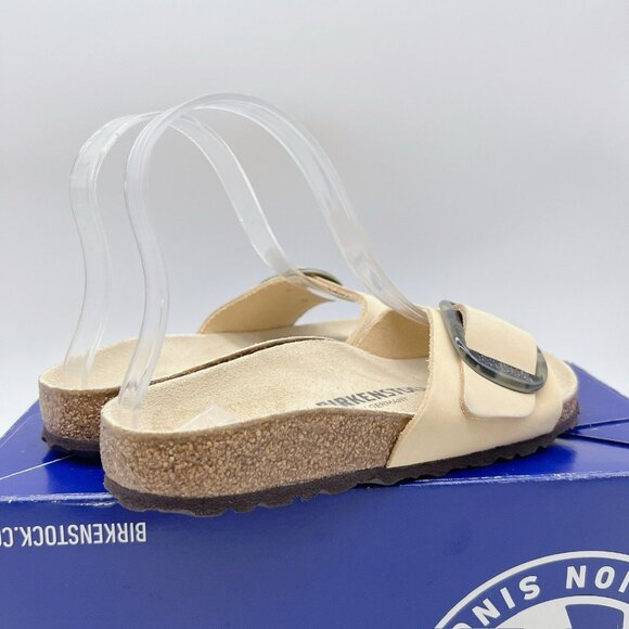 Birkenstock Cream Sandals with Gold Buckle - Picture 9 of 16